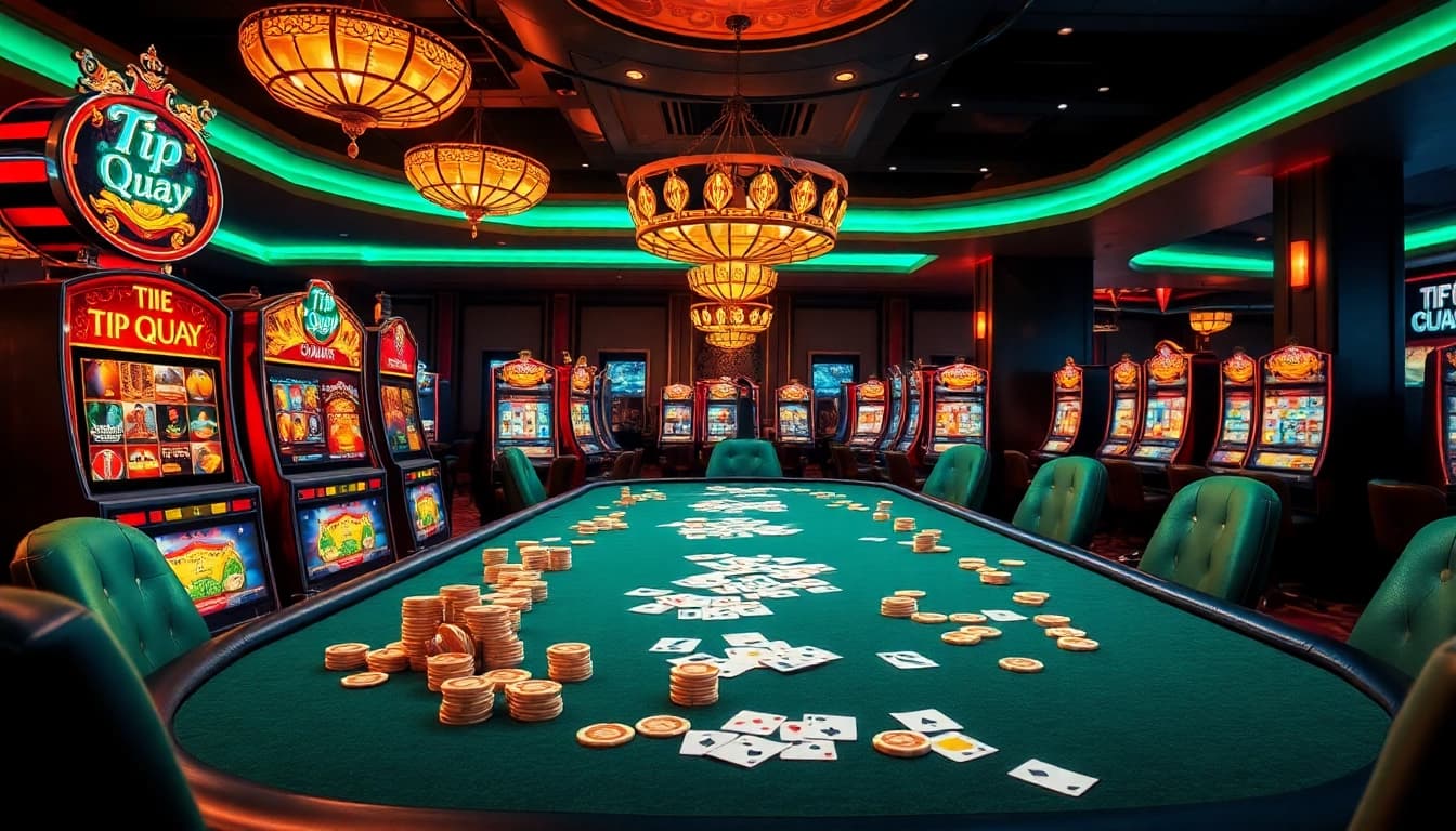 Experience the excitement of the Tip Quay Slot Game at a luxurious casino gaming table.