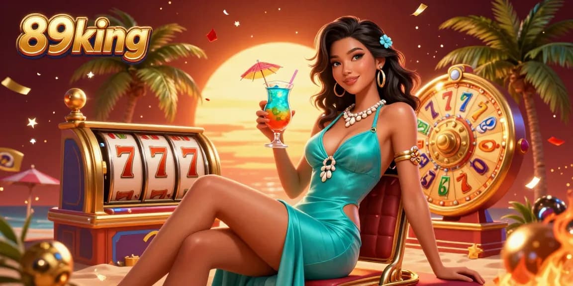 Experience the vibrant beach casino world with the interactive 89king slot reels and tropical cocktail scene.