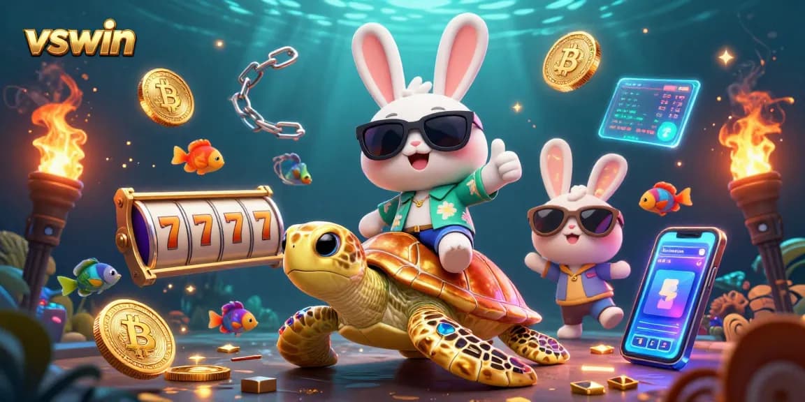 Experience thrilling wins with vswin in this vibrant casino scene featuring characters and gaming elements.