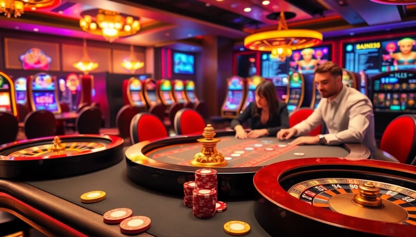 Experience the thrill of ee88 with lively poker gameplay, roulette wheels, and vibrant slot machines.