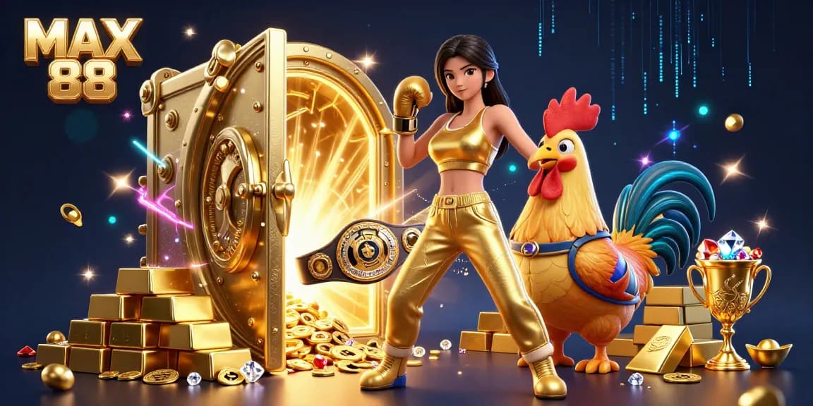 Engage with MAX 88 as a stunning woman and a championship rooster illuminate the casino experience.