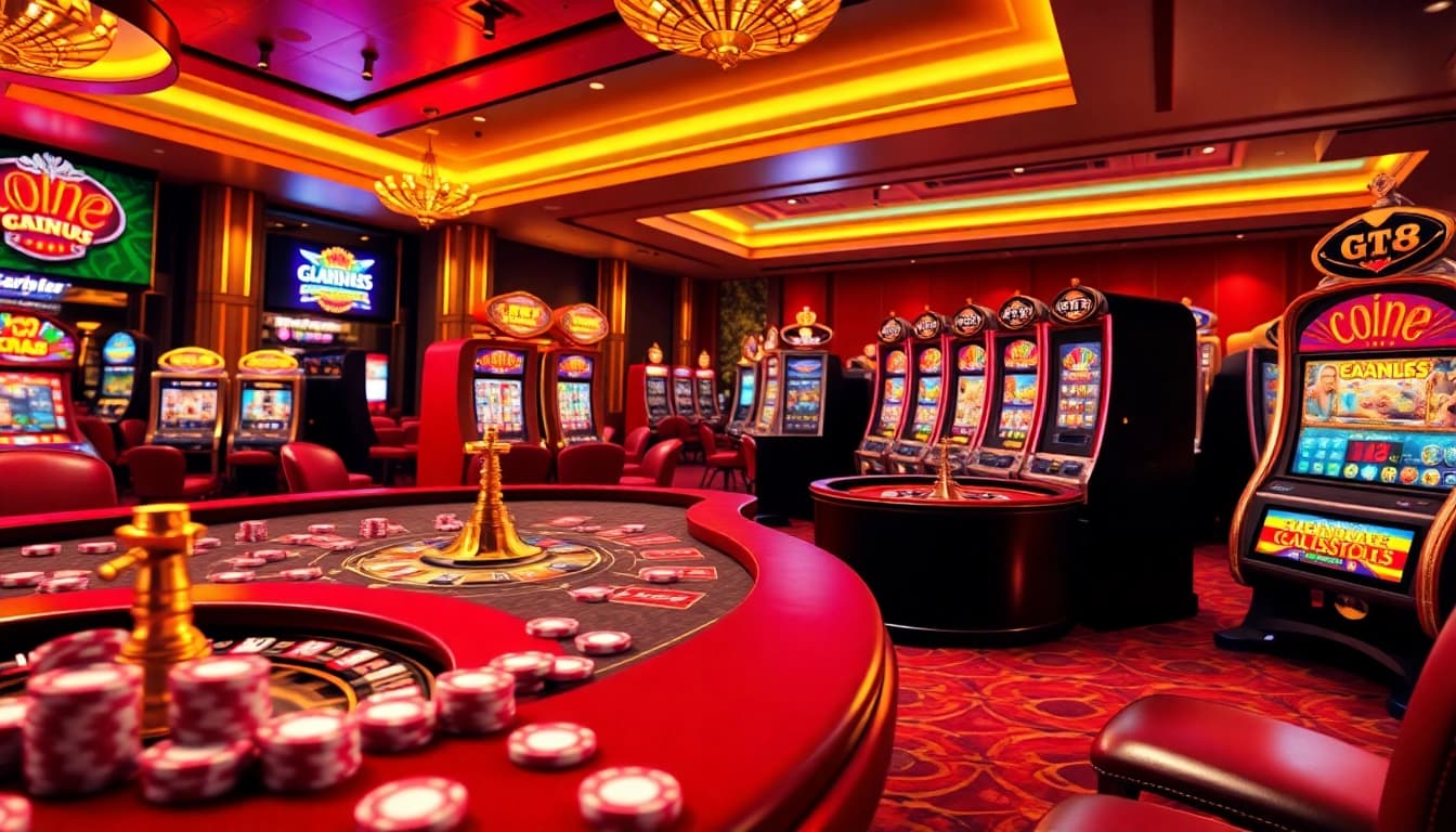 Experience the thrilling gameplay at G28 with a vibrant casino scene featuring poker chips and roulette.