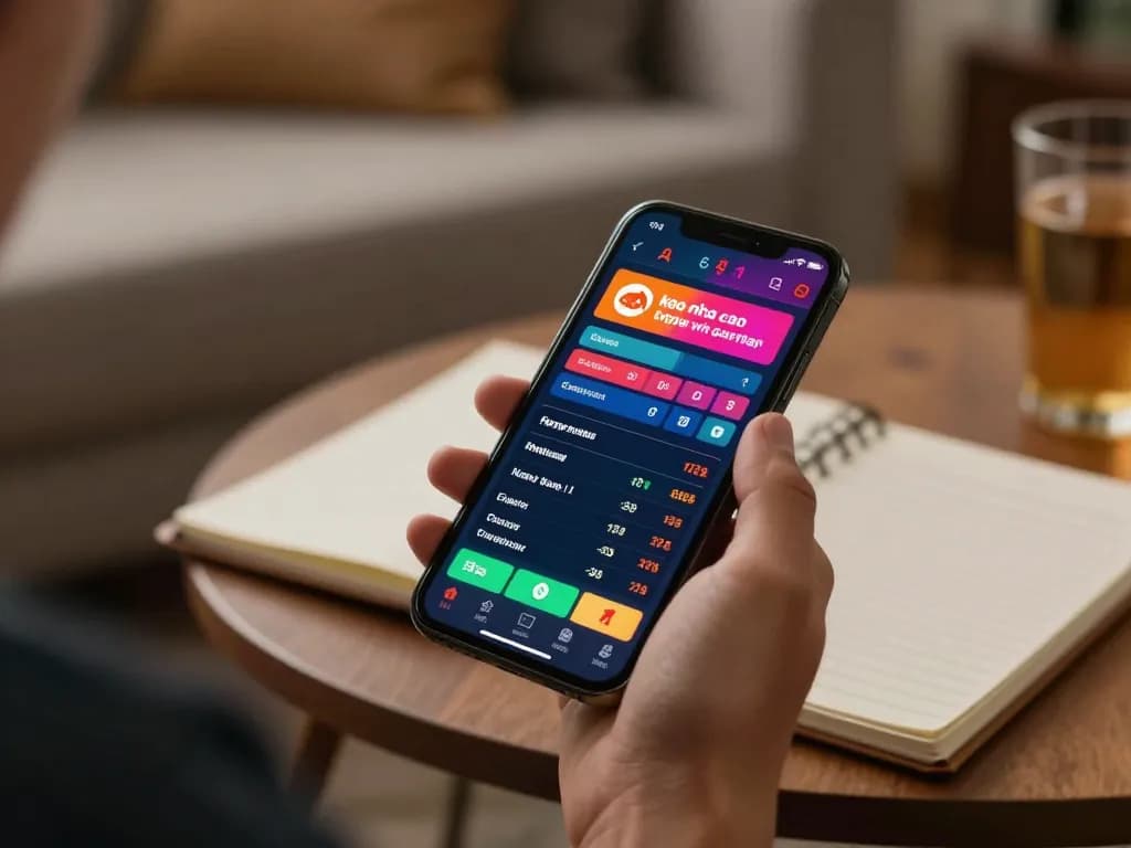 Engaging smartphone view of keo nha cai betting odds, showcasing strategic online gambling.