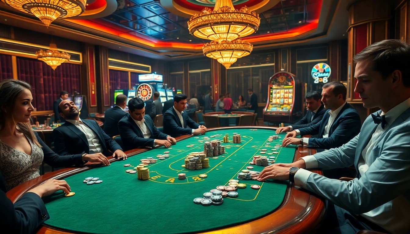 Experience high-stakes thrills at https://xx88.promo/ with a vibrant poker scene illuminated by luxurious lighting.