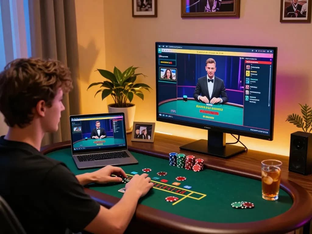 Engaged player experiencing live dealer blackjack on 789WIN's dedicated online platform.