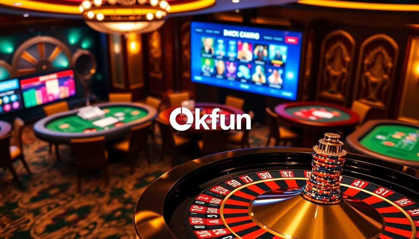Engage with the exciting online gaming experience at Okfun featuring vibrant casino elements.