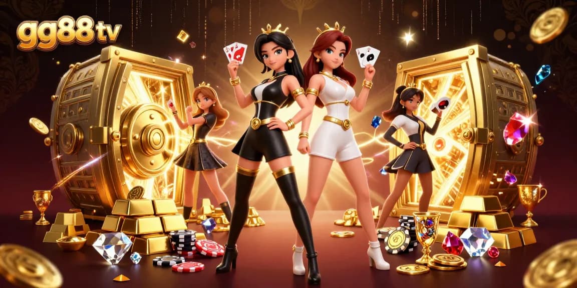 Experience exciting casino action with GG88 TV, featuring stunning twin Asian women revealing games.