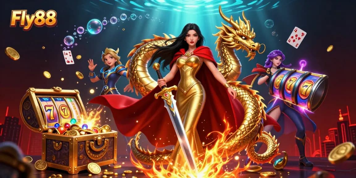 Engage with Fly88 while spinning slot reels and collecting prizes from treasure chests.