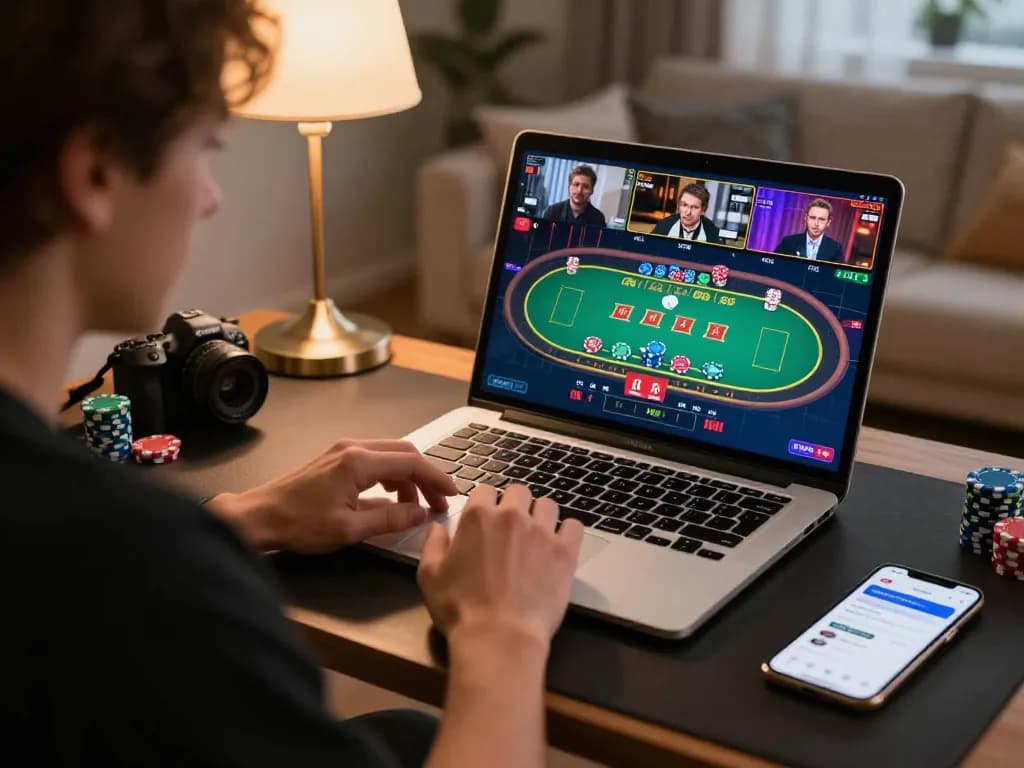 Engaged player strategizing blackjack on https://uu88.blog/ with betting app visible, showcasing online gambling excitement.