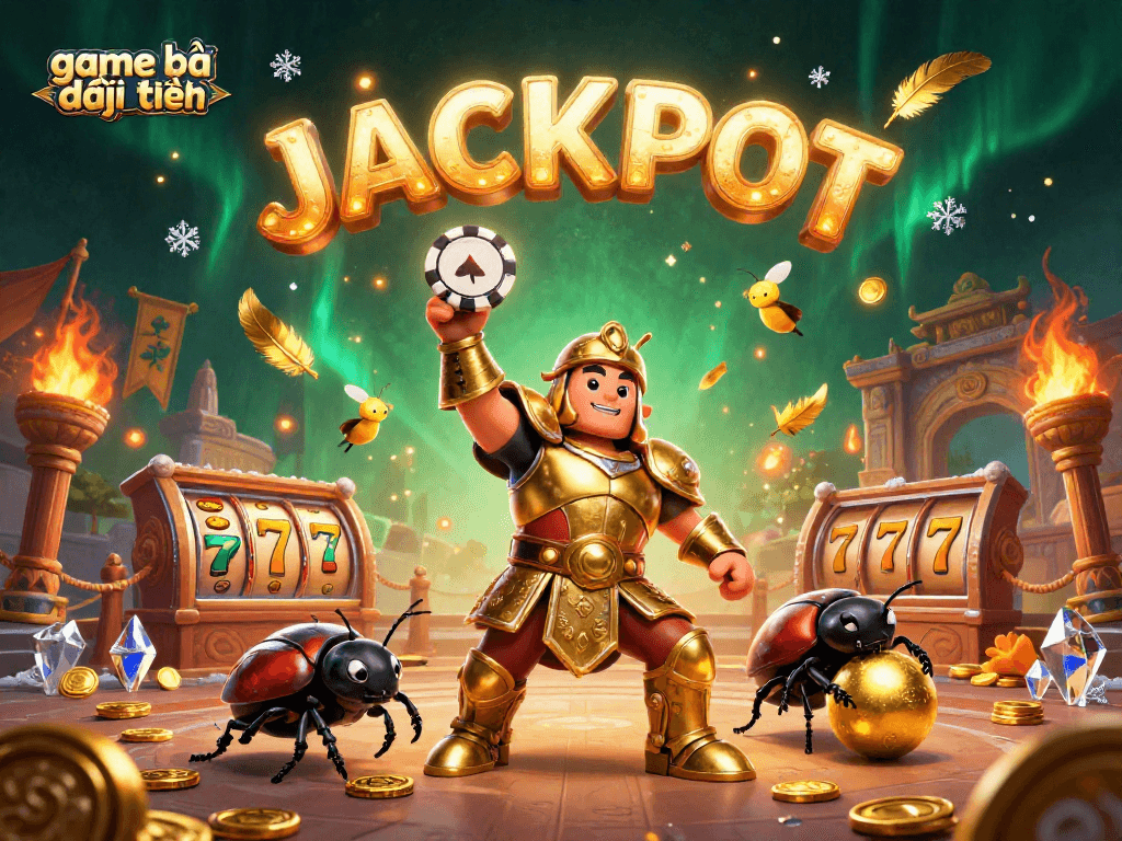 Engage with game bài đổi thưởng in this dynamic illustration showcasing victory and casino elements.