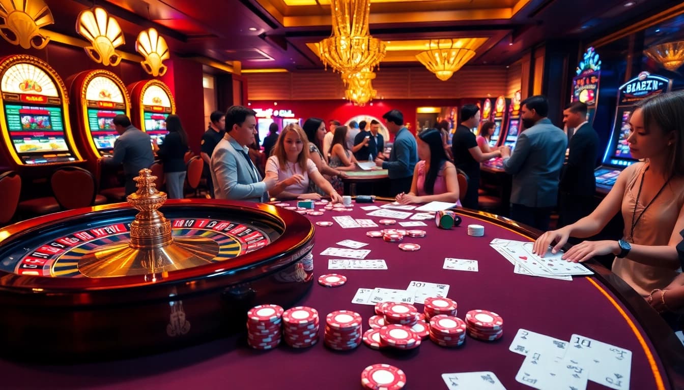Experience the excitement of 8kbet with diverse casino games and vibrant gaming atmosphere.
