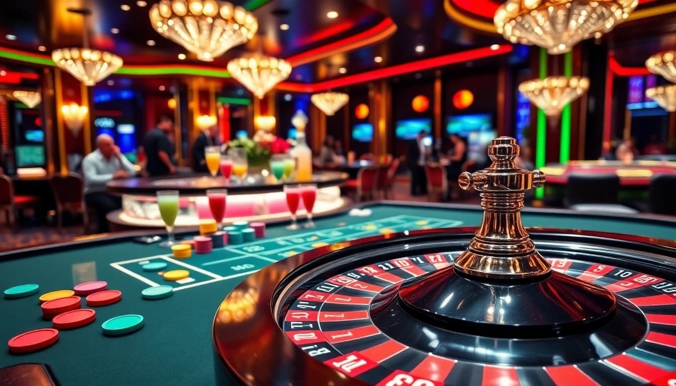 Experience the excitement of casino gaming at https://rr88.gratis/ with a vibrant roulette setup.
