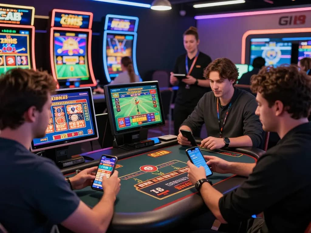 Exciting online gambling experience at GI8 with players engaging in diverse games in a vibrant virtual casino.