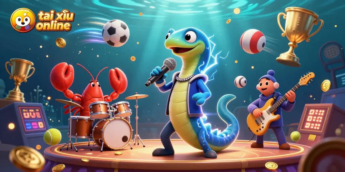 Win big with the app tài xỉu online in this vibrant underwater casino scene featuring animated characters.