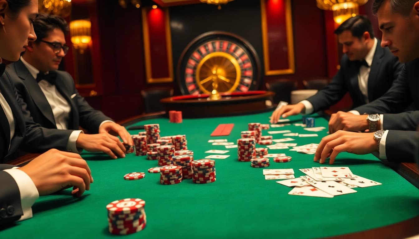 X88 themed poker action with luxury chips and cards on a casino table.