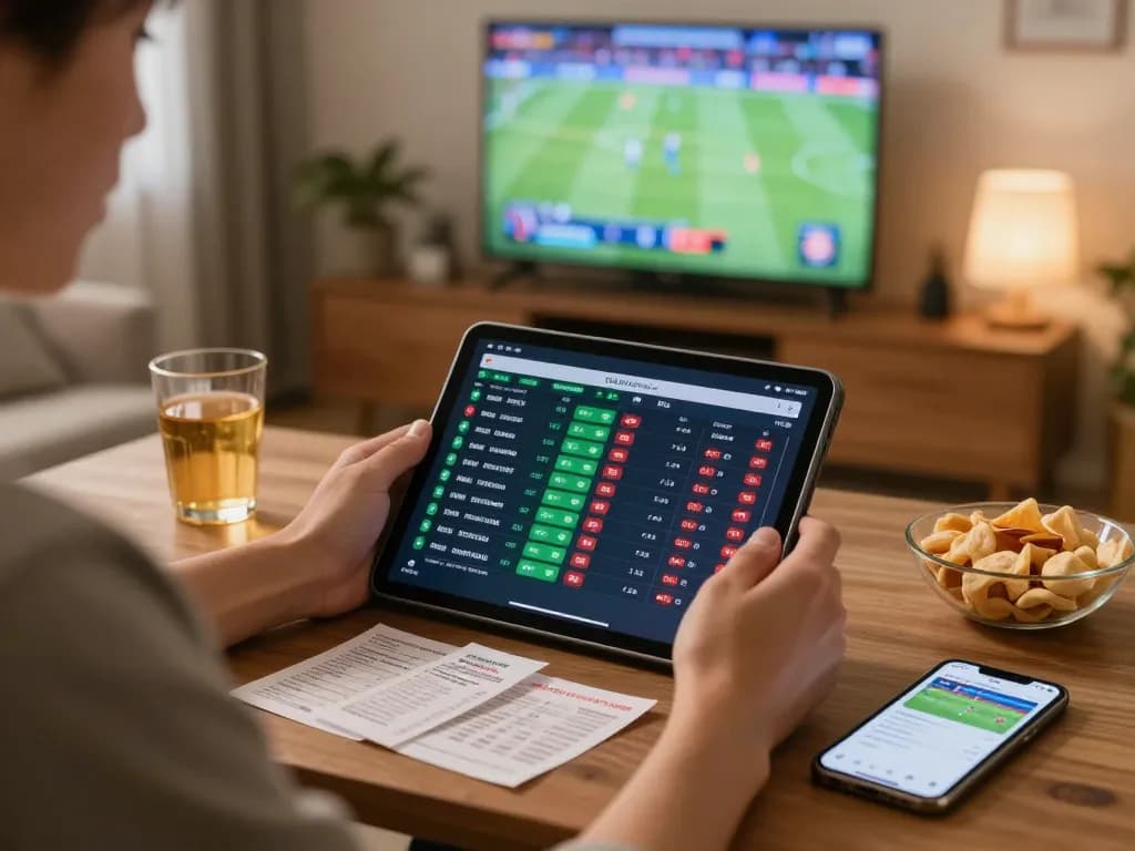 Engaging in responsible sports betting at home while checking keo nha cai 5 odds.