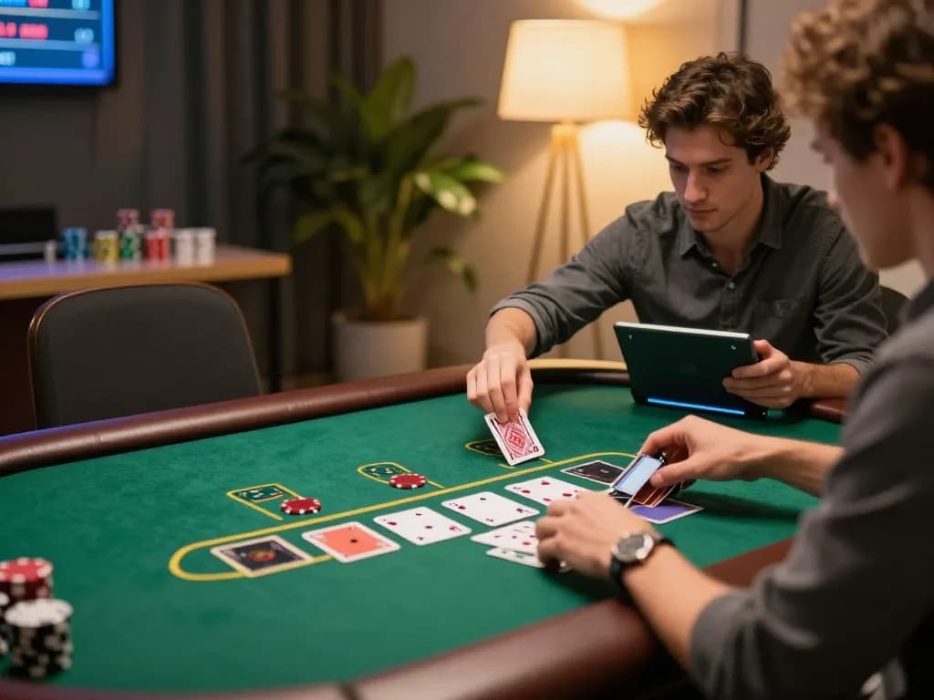 Player engaging with live dealer blackjack on go88 tablet, enjoying an immersive online gaming experience.