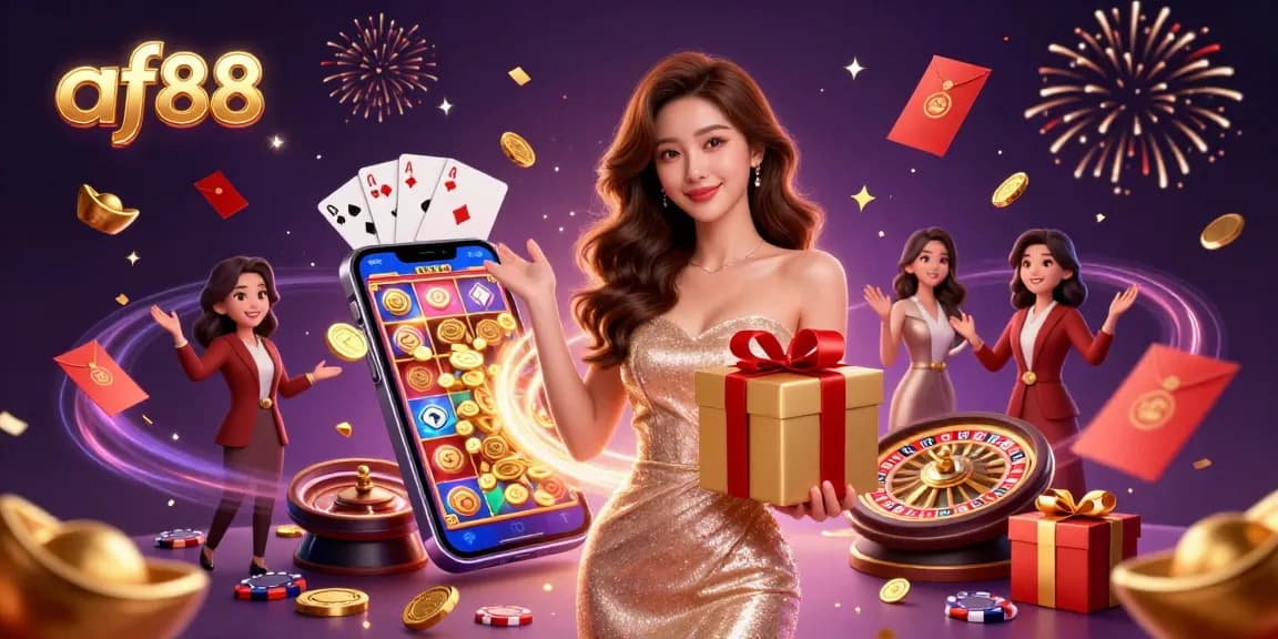 Experience the excitement of winning with af88 in a vibrant casino-themed celebration.