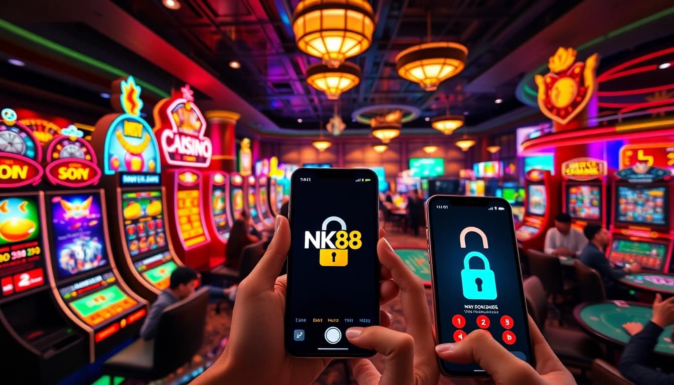 Dynamic online gaming scene showcasing nk88 bet excitement and digital safety.