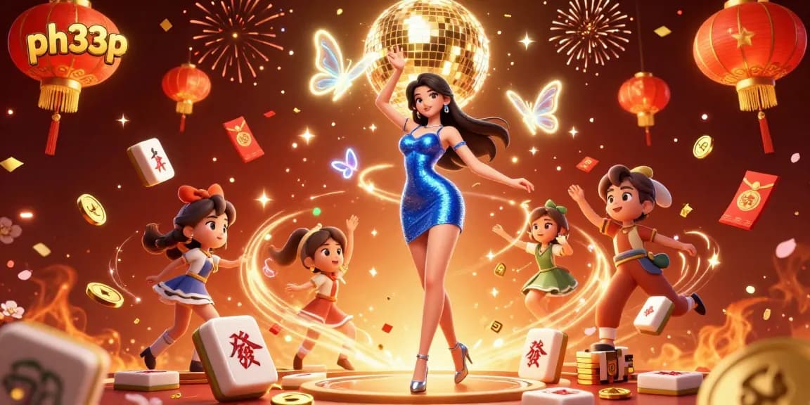 Experience the thrill of ph33p casino with a vibrant 3D illustration showcasing dynamic gameplay and festive casino elements.