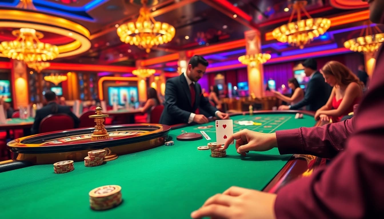Experience thrilling gameplay at https://nohuu.site/ with vibrant casino tables and excited players.