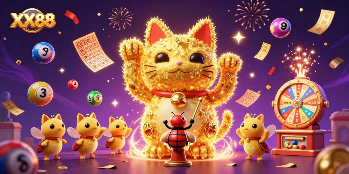 Experience the vibrant world of XX88 with golden fireflies and dynamic casino action!