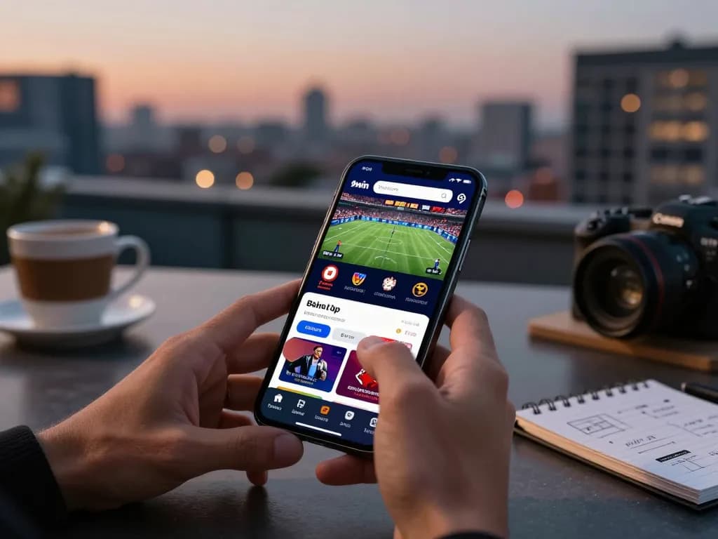 Engaging with the 9win betting app on a smartphone, showcasing live casino games.