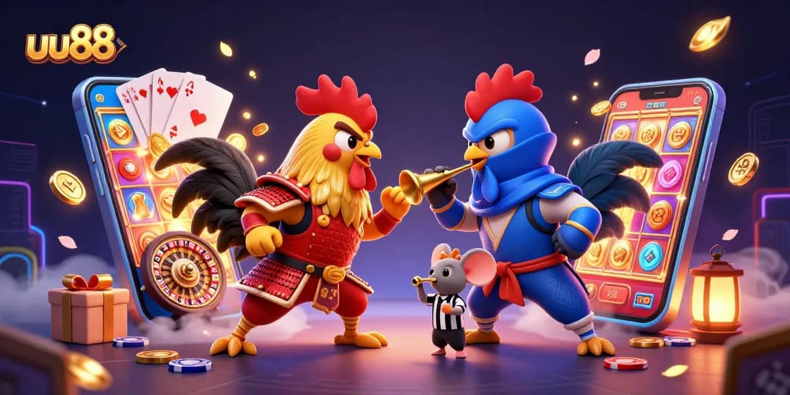 Engage in thrilling battles at uu88 with dynamic fighting roosters and exciting casino elements.