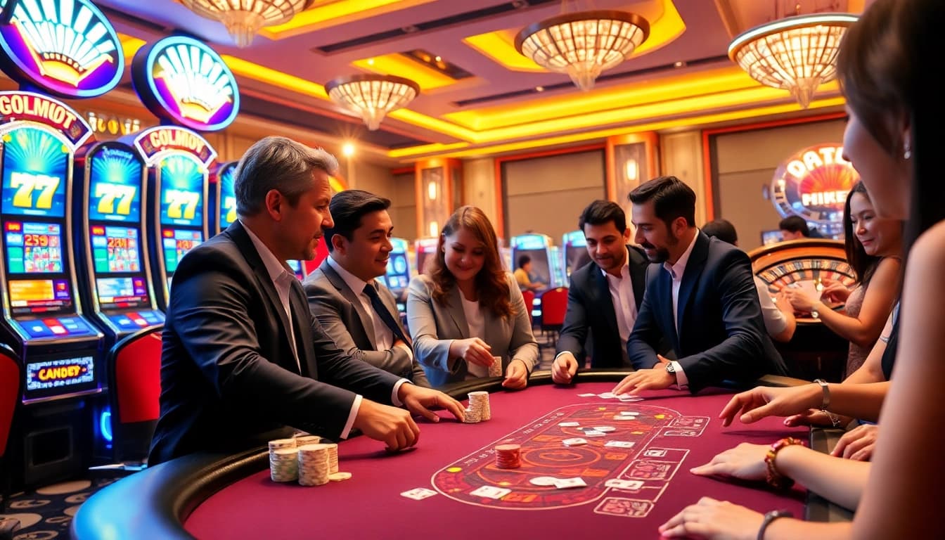 Experience the thrill of high-stakes gambling on vaoluoitv com as players celebrate their wins.