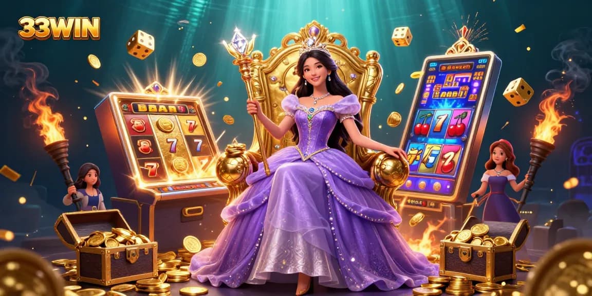 Experience the thrill of 33WIN with a vibrant digital casino scene showcasing jackpots and gaming excitement.