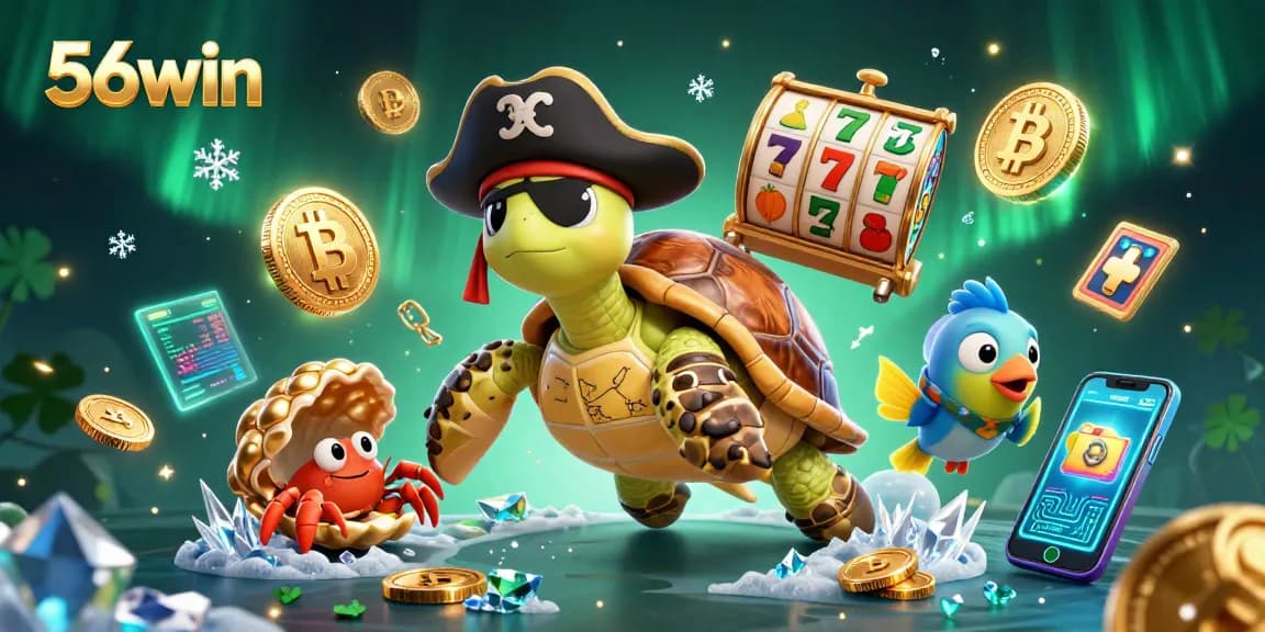 Experience the thrilling adventures of 56win with dynamic slot reels and vibrant characters.