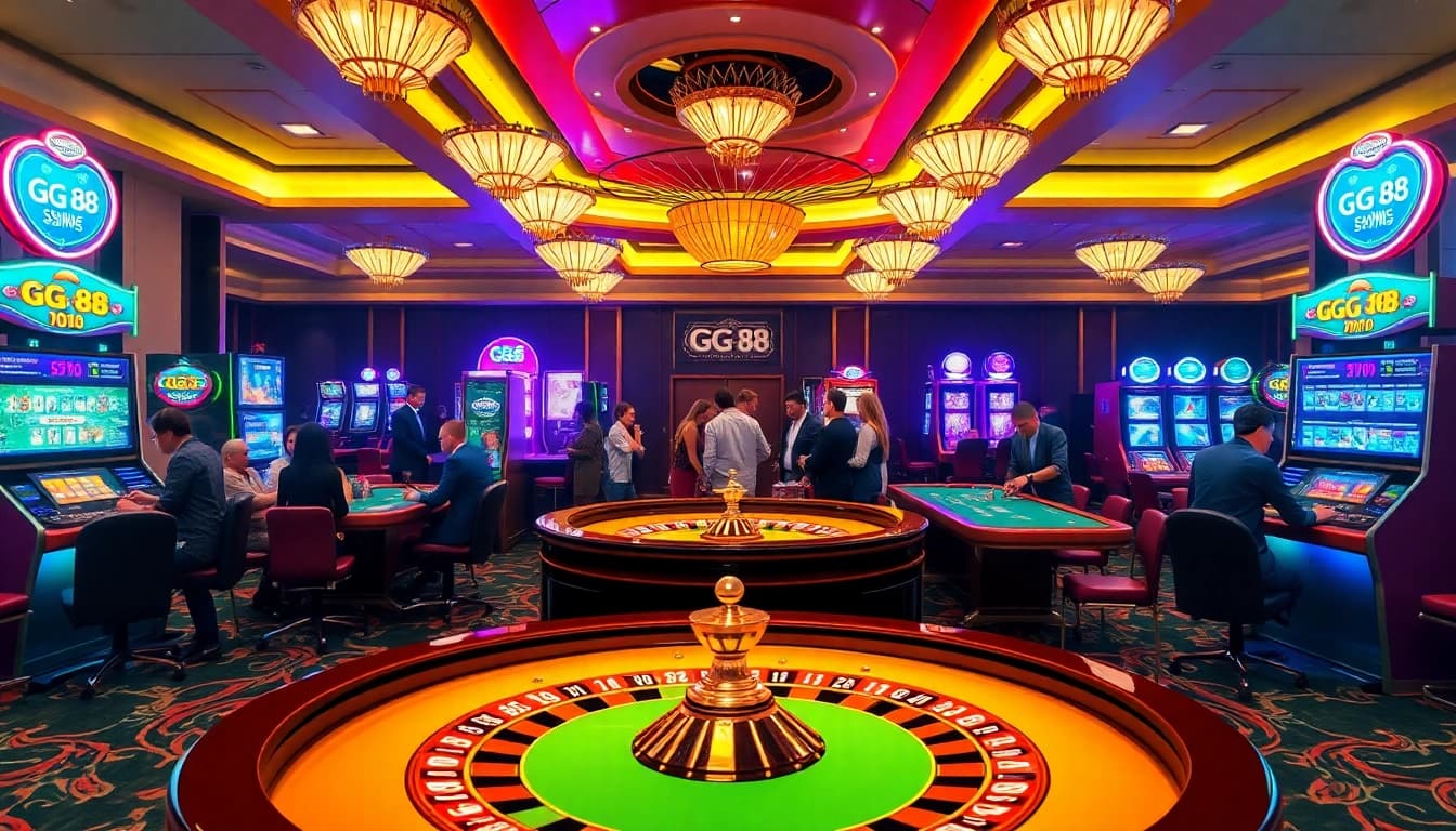 Players enjoying a sophisticated GG 88 gambling experience at luxurious casino tables.