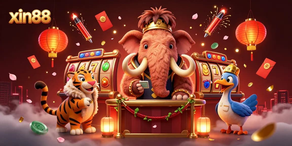 Experience excitement at xin88 with a vibrant casino scene featuring unique characters and stunning game elements.