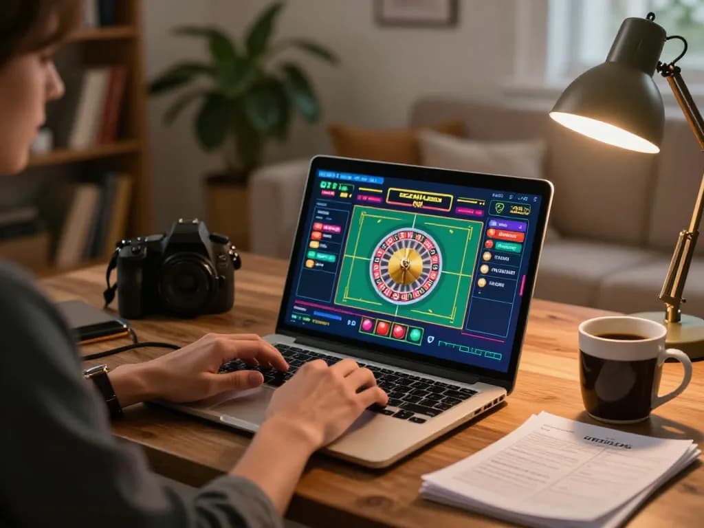 Player enjoying an online casino experience at home with XX88's roulette game interface displayed