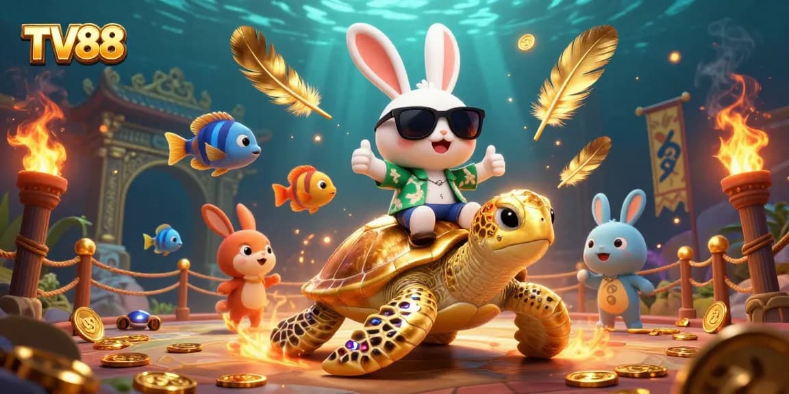 Experience the adventures at TV88 casino with our cartoon luck-filled 3D illustration!