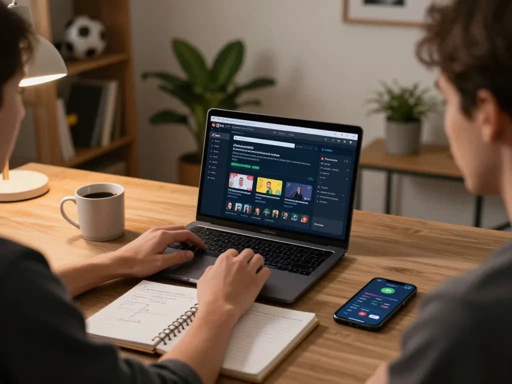 Gamer placing strategic bets using the tylekeonhacai88 platform, illustrated by a modern setup full of betting tools.