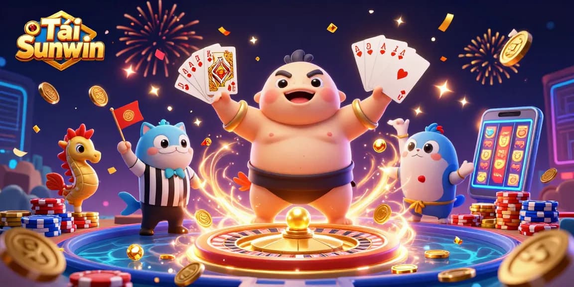 Tải Sunwin offers an engaging casino experience with vibrant visuals, showcasing a festive underwater battle scene.