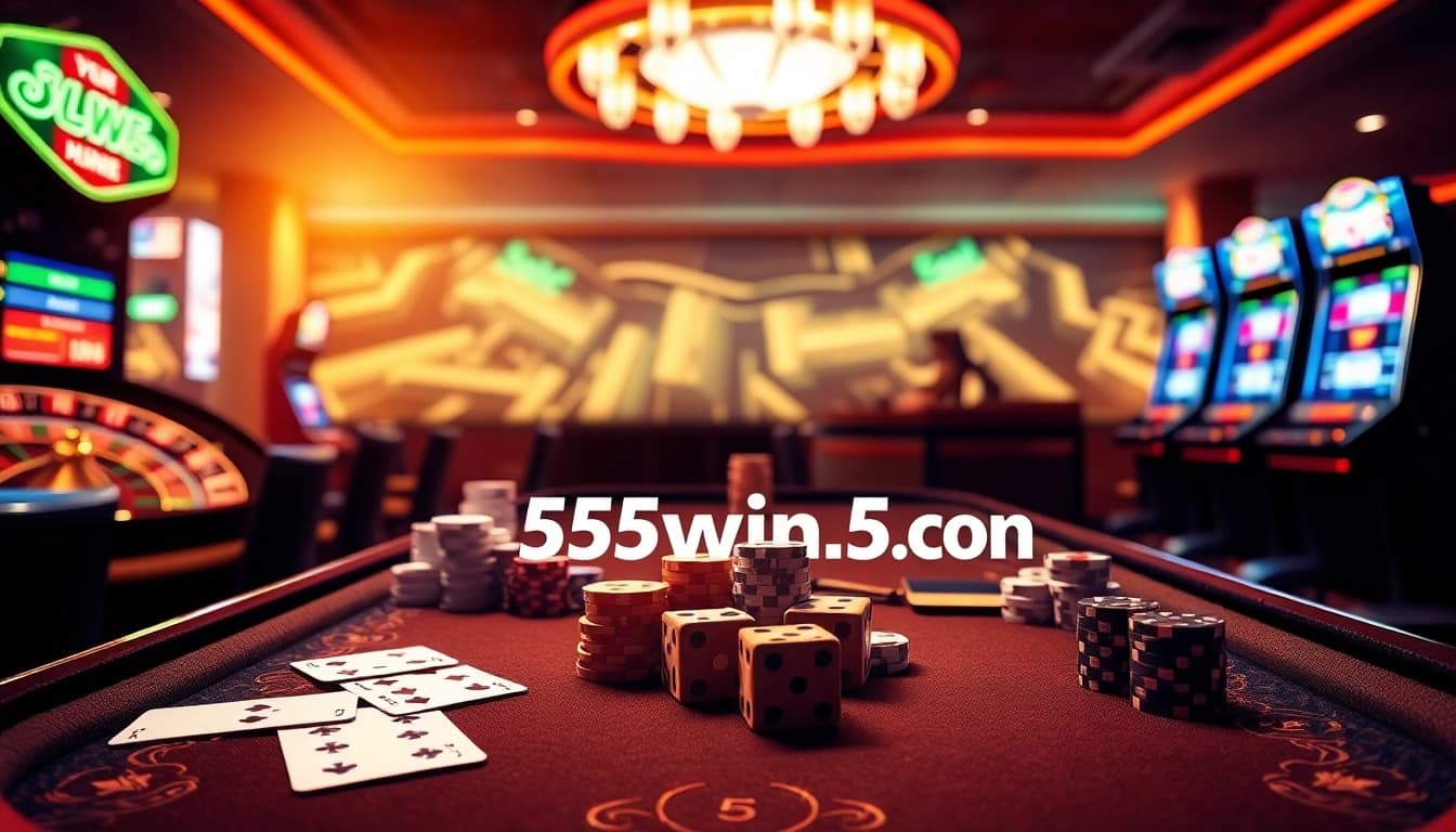 Experience the excitement of online gambling at 555win5.co.com with a vibrant casino interface.