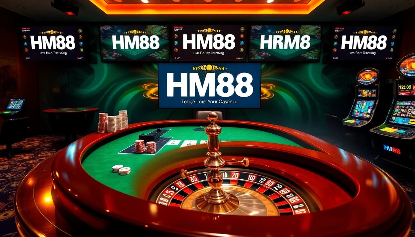HM88 professional casino table showcasing strategic betting with poker chips and cards