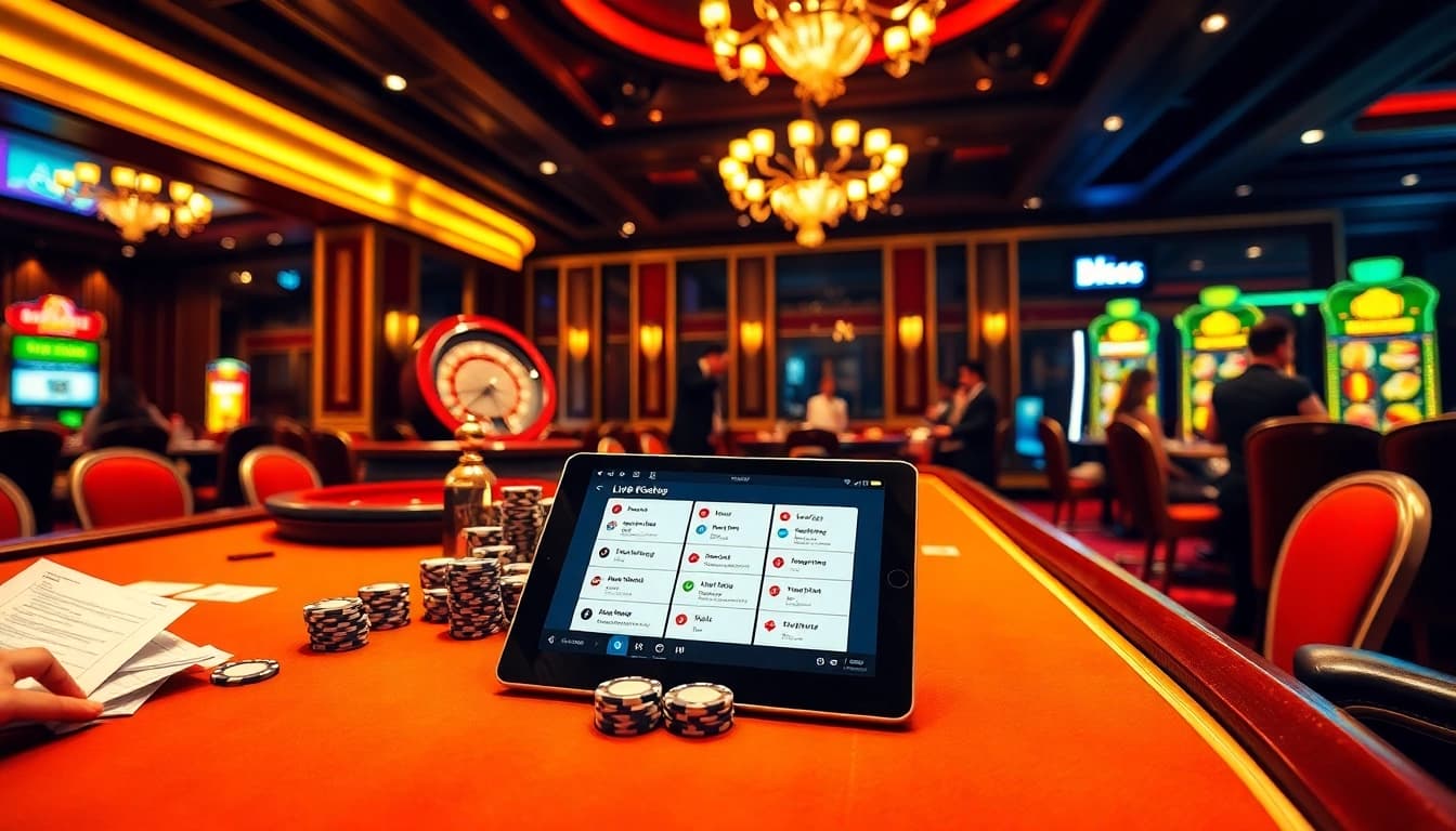 Bl555 players engaging in high-stakes poker at a lavish casino table.