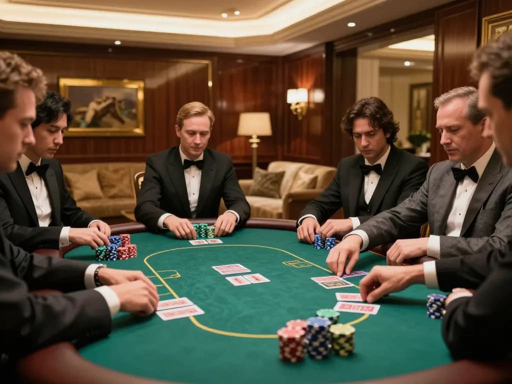 Players in a high-stakes game at SC88 poker room showcasing elite gambling excitement.