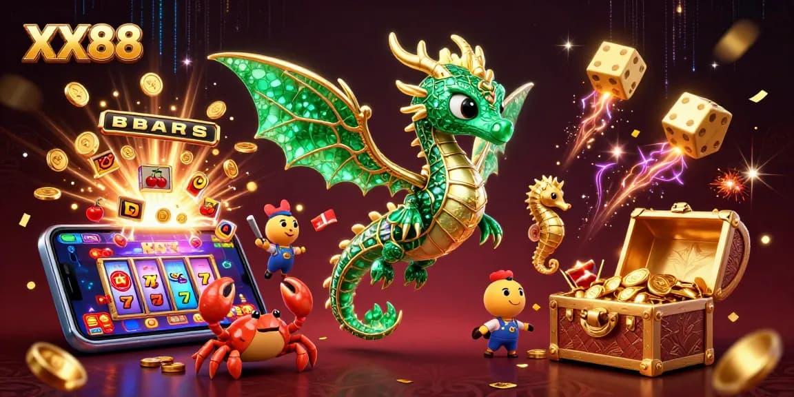 Spin to win at XX88 with the colorful, vibrant casino adventure and treasures galore!