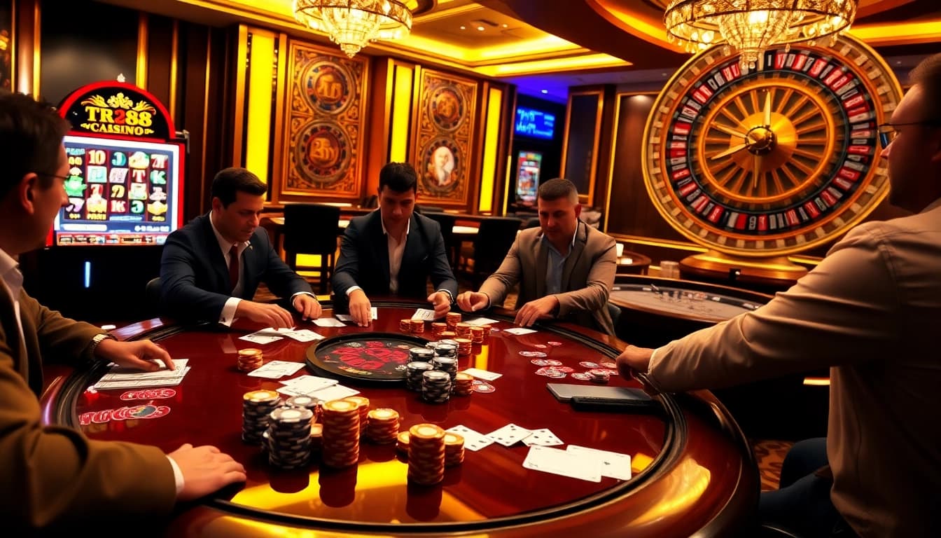 Experience the excitement of tr88 win with vibrant casino visuals highlighting intense gameplay.