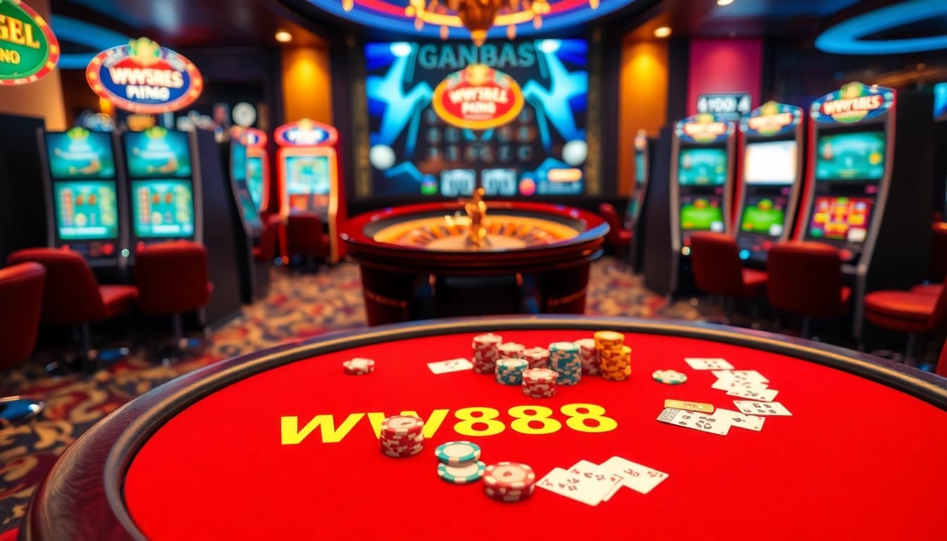 Experience the excitement of WW88 with vibrant poker games and casino atmosphere.
