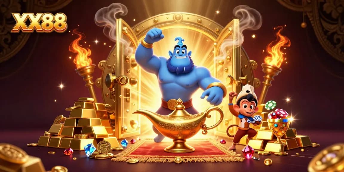 Engage in thrilling casino adventures at XX88 with golden treasures and magical characters.