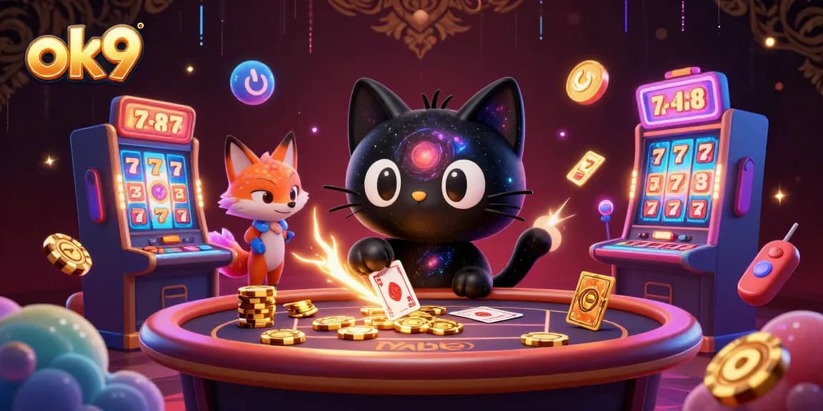 Engage with the exciting universe of ok9 casino, featuring vibrant slot machines and dynamic characters.