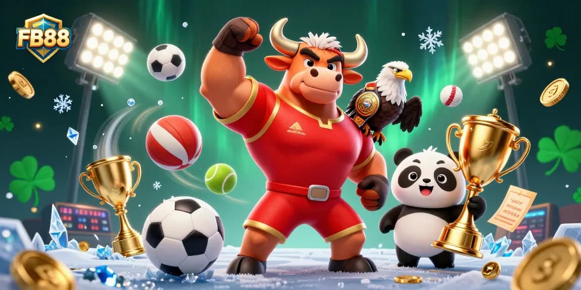 Experience the excitement of FB88 sports betting with dynamic characters and vibrant casino elements.