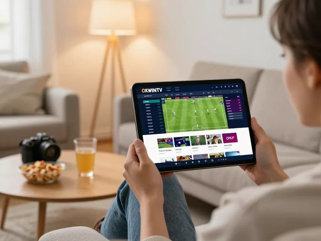 Betting on Okwintv while enjoying live football matches at home in a cozy atmosphere.