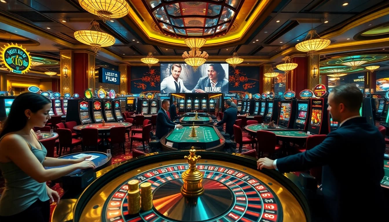 Experience the excitement of winning at newphim-inspired casino games with lively players and bright gaming tables.