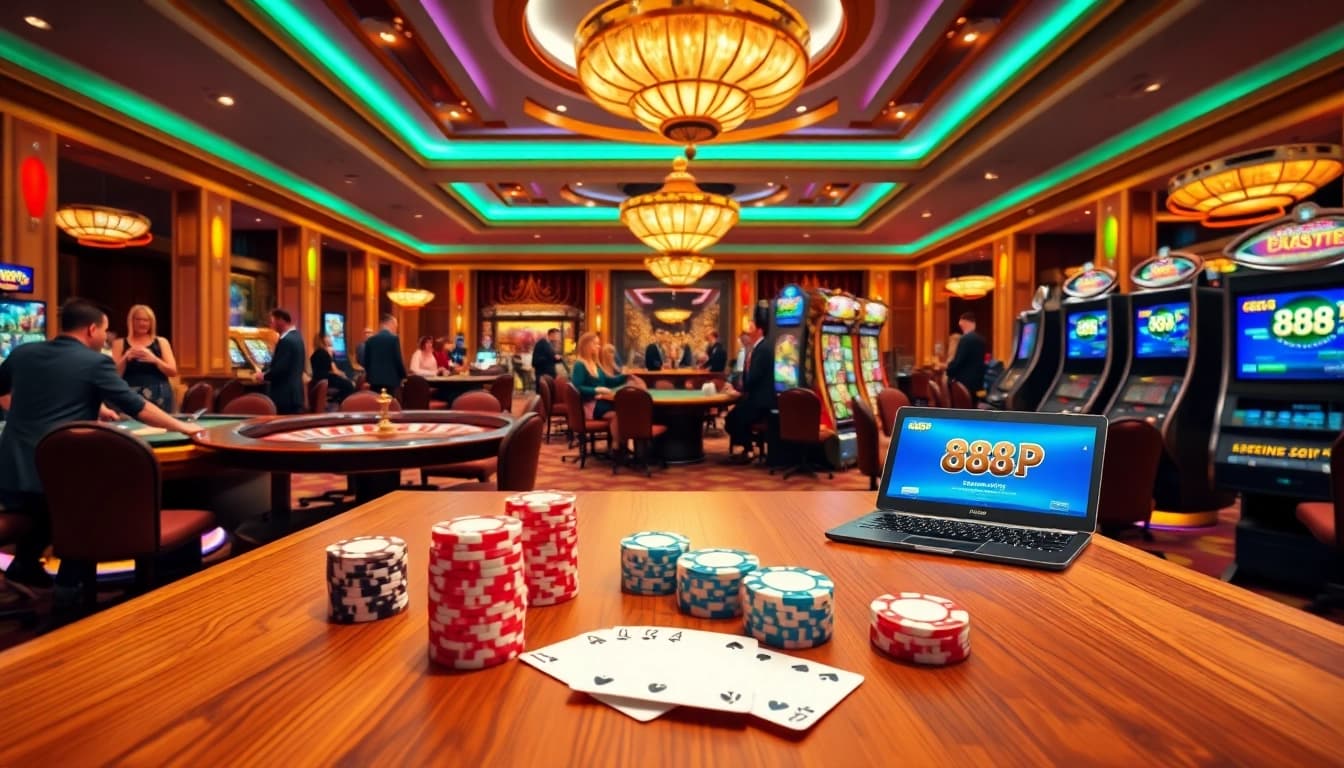 Experience high-stakes excitement at 888 P casino tables with vibrant games and luxurious atmosphere.